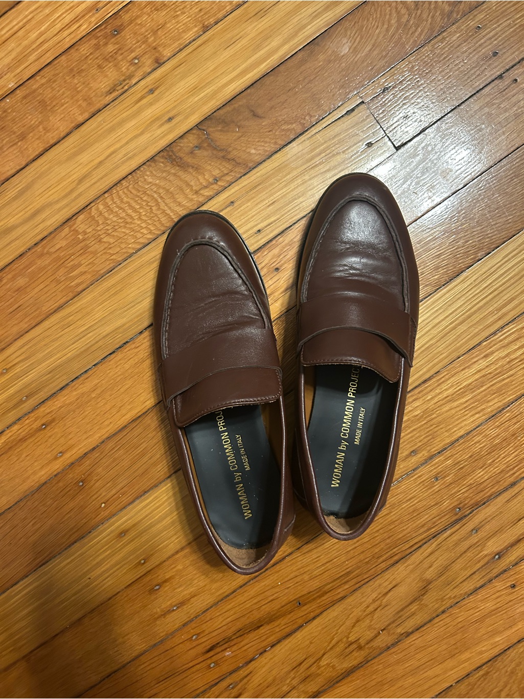 Common Projects Women's Brown Leather Penny Loafers